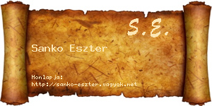 Sanko Eszter névjegykártya